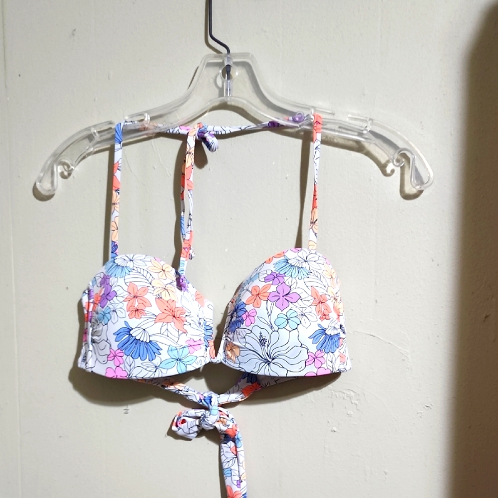 Ardene White and Blue Bikini & Top Swiming Used Good Condicions Size M